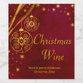 Vin de Noël rouge et or Étiquette (Étiquettes simples)