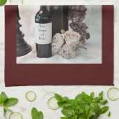 Vin de serviette de cuisine, raisins et Rose (Plié)