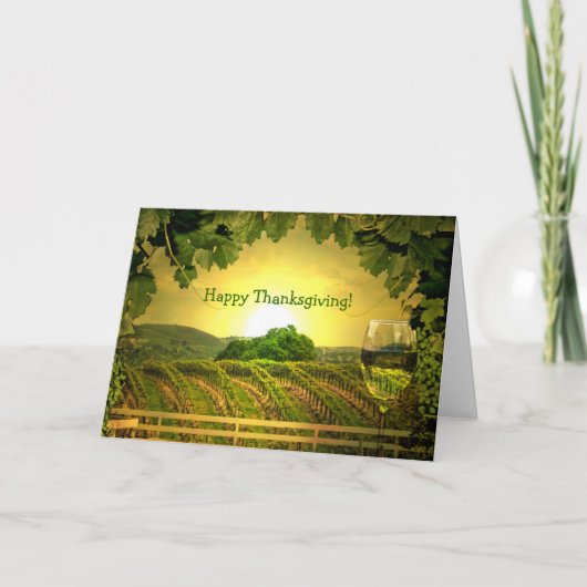 Vin de thanksgiving et carte de voeux de vignoble (Devant)