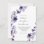 Vin d'orchidée bleue Faire-part de mariage (Devant)