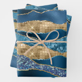 Vin doré bleu parties scintillant feuille métalliq (En situation)