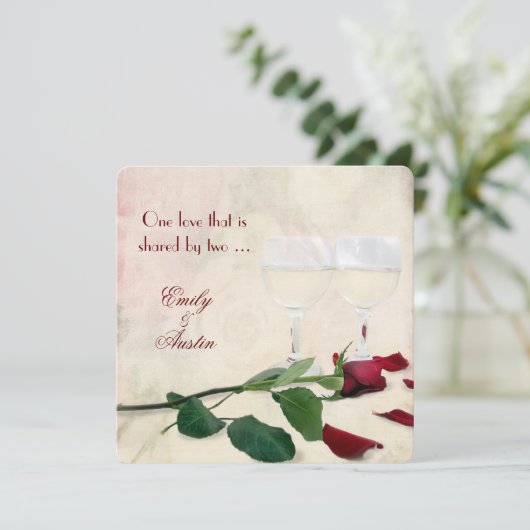 Vin et faire-part de mariage Rose (Debout devant)