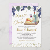 Vin et fromage Couples Douche Invitation (Devant / Derrière)