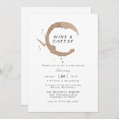 Vin et fromage sophistiqués | INVITATION (Devant / Derrière)
