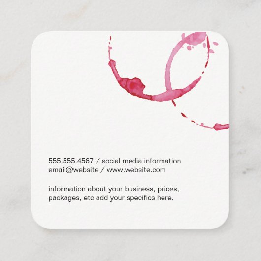 Vin Étiquette élégant (Dos)