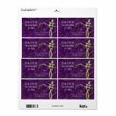 Vin Étiquette Feuilles Tourbillons vert pourpre (Feuille entière)