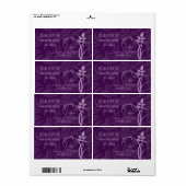 Vin Étiquette Feuilles Tourbillons violet (Feuille entière)