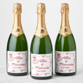 Vin Étiquette main dessinée Bow (Bouteilles)