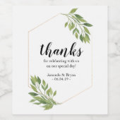 Vin étiquette mariage faveur idée verdure (Étiquettes simples)