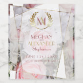 Vin Étiquette Moderne géométrique Roses roses rose (Étiquettes simples)