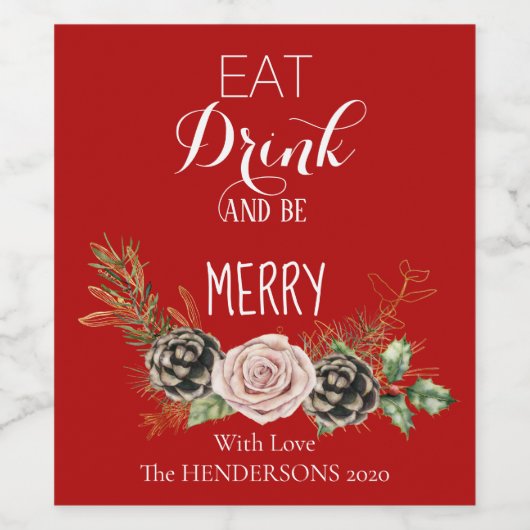 Vin Étiquette Noël (Étiquettes simples)