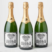 Vin Étiquette Steampunk Coeurs Mariages Coeurs Cog (Bouteilles)
