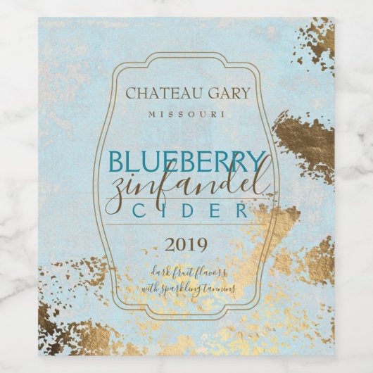 Vin fait maison étiquette personnalisé faux or (Étiquettes simples)