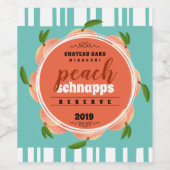 Vin fait maison, rayures rétro étiquette personnal (Étiquettes simples)