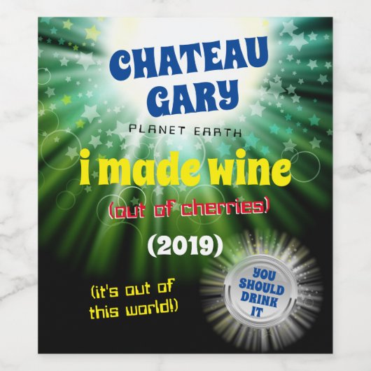 Vin fait maison univers étiquette personnalisé (Étiquettes simples)