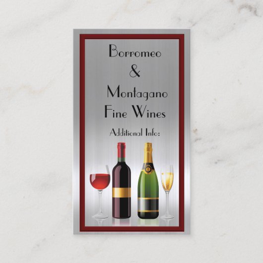 Vin fin Carte de visite en argent 2 (Devant)