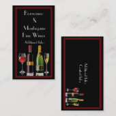 Vin fin Carte de visite noir 2 (Devant / Derrière)