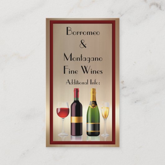 Vin fin Gold Carte de visite 2 (Devant)