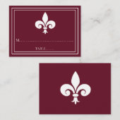 Vin Fleur de Lis Mariage Cartes de Place (Devant / Derrière)