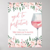 Vin Floral Anniversaire Affiche de bienvenue de fê (Devant)