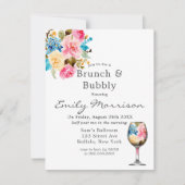 Vin Floral Brunch & Bubbly Invitation (Devant)