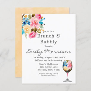 Vin Floral Brunch & Bubbly Invitation