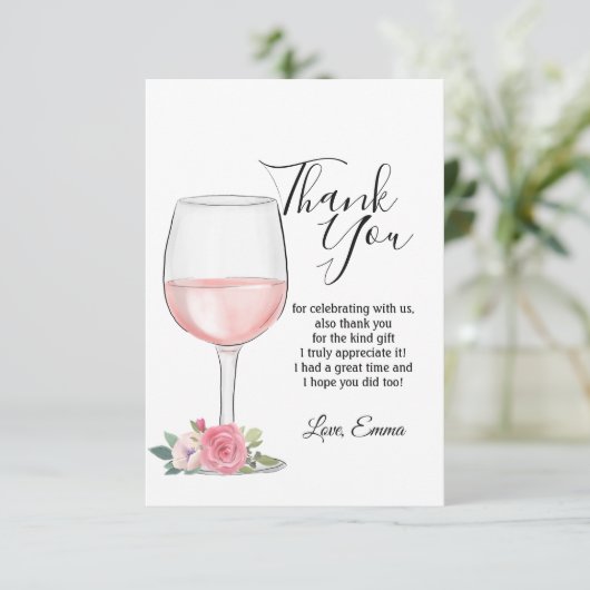 vin, floral, carte de remerciement (Debout devant)