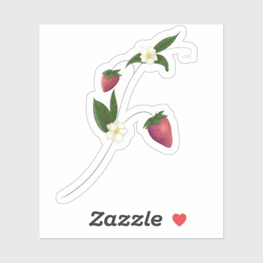 Vin fraise avec sticker fleurs (Feuille)