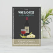 Vin & Fromage Anniversaire Fête Invitation (Debout devant)