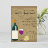 Vin & Fromage Social Party Flat Invitations (Debout devant)