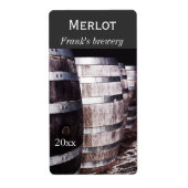 Vin fûts de chêne vin bouteille étiquette (Devant)