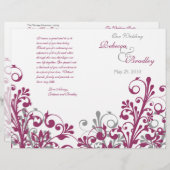 vin gris blanc abstrait programme de mariage (Devant / Derrière)