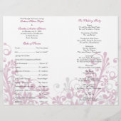 vin gris blanc abstrait programme de mariage (Dos)