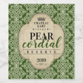 Vin maison personnalisé étiquette damask ornate (Étiquettes simples)