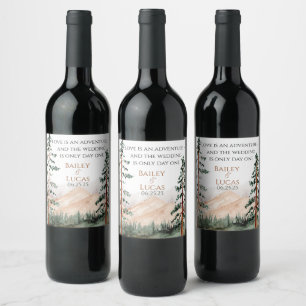 Vin Mariage de la vue de la montagne Étiquettes