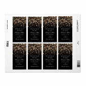 Vin mariage Étiquette Gold Midnight Glam (Feuille entière)