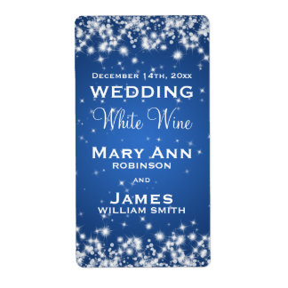Vin mariage Étiquette Hiver Étincelle Bleu