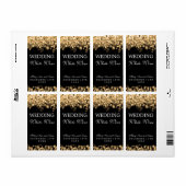 Vin mariage Étiquette Lumières or (Feuille entière)