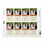 Vin mariage, Étiquette photo personnalisé (Feuille entière)