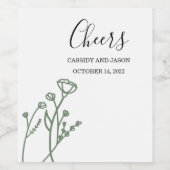 Vin mariage Étiquette Sage (Étiquettes simples)