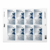 Vin Mariage Floral bleu moderne Avery Étiquette (Feuille entière)