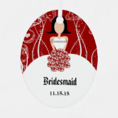 Vin Mariage Gown Bridesmaid Ornement de Noël (Recto)