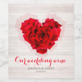 Vin mariage rose rouge / étiquette de vin mousseux (Étiquettes simples)