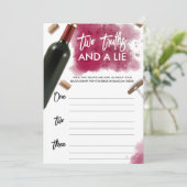 Vin moderne Deux vérités et une carte de jeu de me (Debout devant)