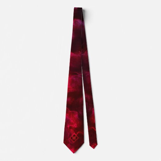 Vin moderne unique Monogramme rouge Cravate initia (Devant)