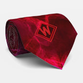 Vin moderne unique Monogramme rouge Cravate initia (Roulé)
