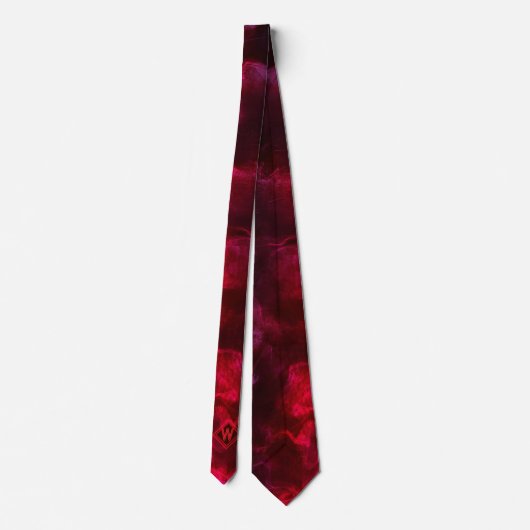 Vin moderne unique Monogramme rouge Cravate initia (Dos)