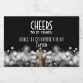 Vin mousseux sur Mini noir Étiquette à vin mousseu (Étiquettes simples)