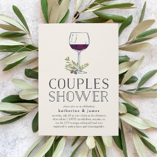 Vin ou vin Dégustation Couples Douche Invitation