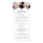 Vin Plum Mauve Automne Floral Wedding Programme (Dos)